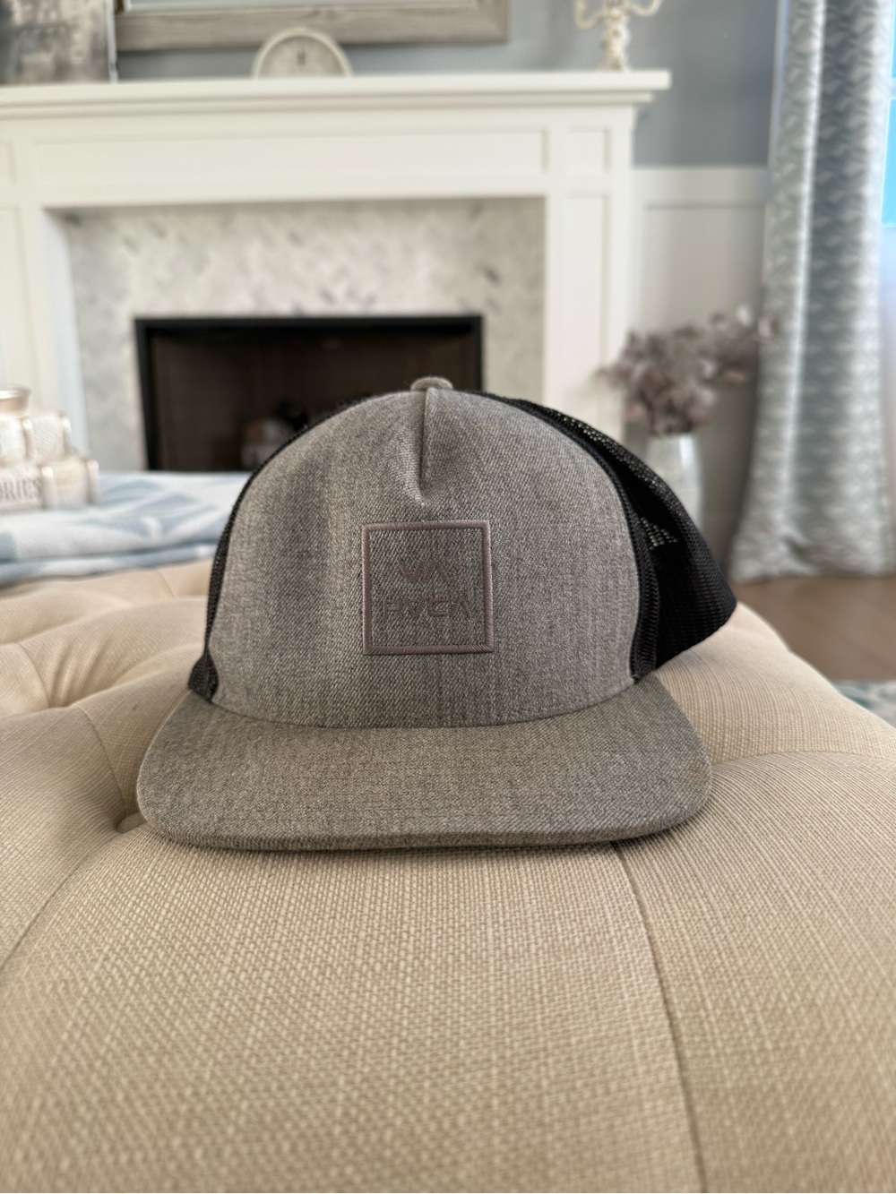 Men's Grey Trucker Cap with Mesh Back